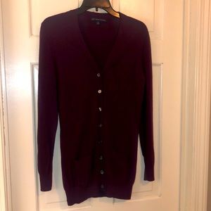 Brooks Brothers maroon cardigan